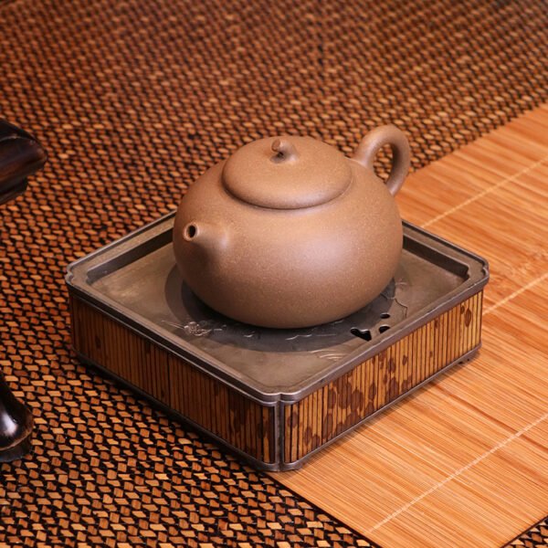 湘妃竹古锡壶承