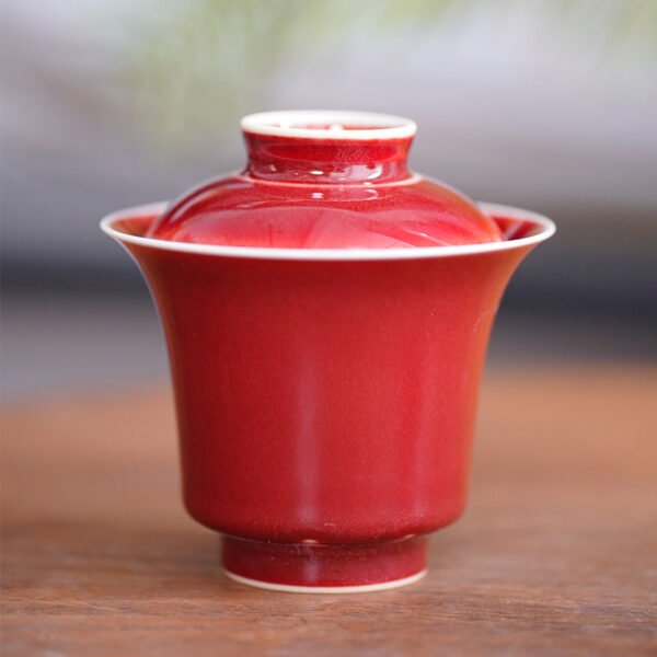 郎红马蹄盖碗（原矿） 直径8.5CM 容量130ml