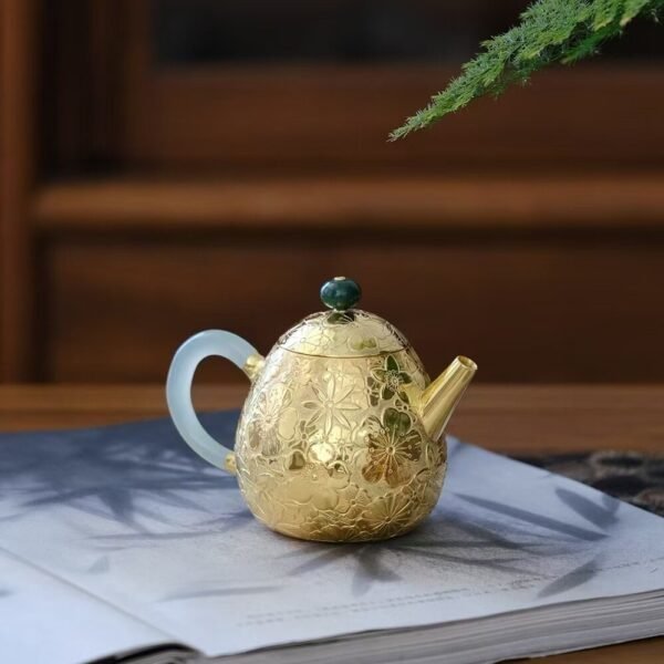 繁花似锦镀金龙蛋银壶